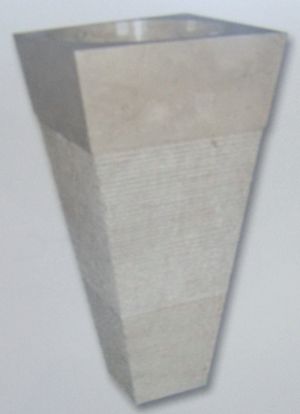 Vasque colonne carrée conique striée Indonésie beige Vasque colonne carrée conique striée Indonésie beige