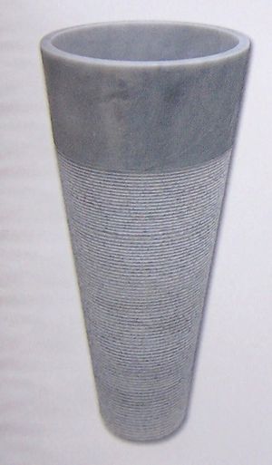 Vasque colonne conique striée Afyon gris