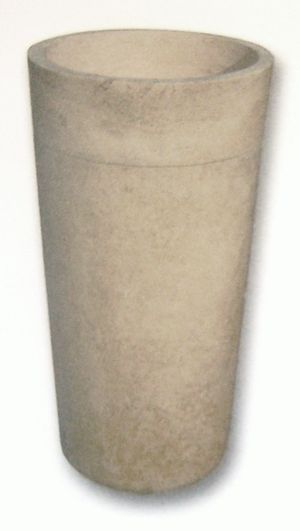 Vasque colonne conique lisse travertin beige