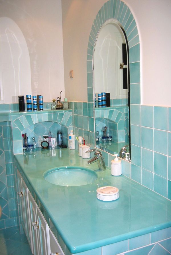 Salle de Bains lave Turquoise 2